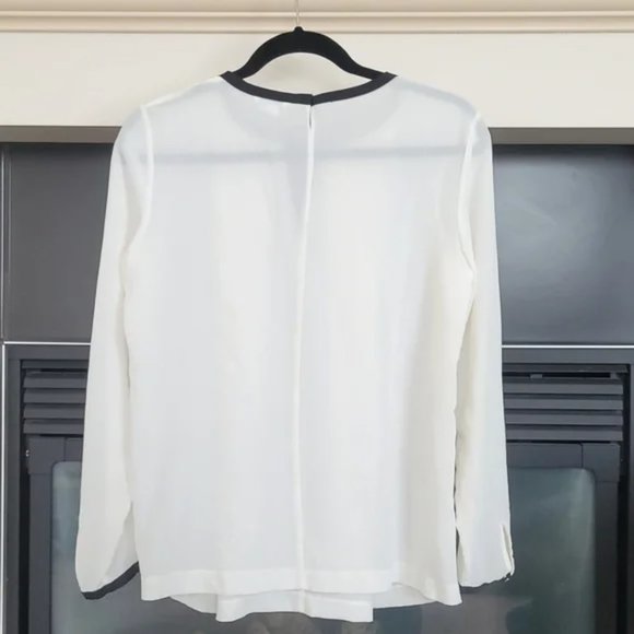 Club Monaco 100% Silk White Blouse Long Sleeves Size M - Picture 2 of 12